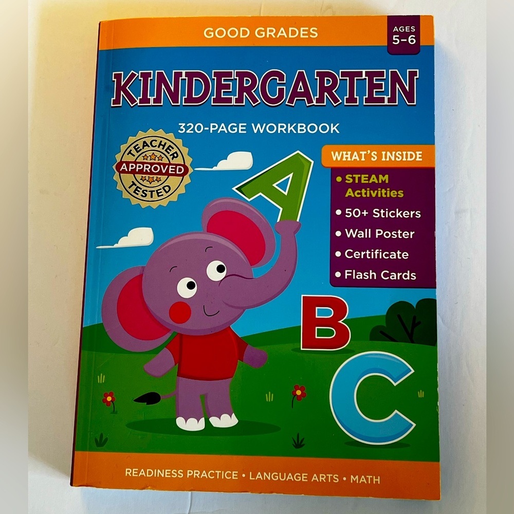 Good Grades Kindergarten Workbook Activity Book Learning Tool Summer Prep